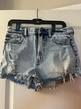 Abercrombie & Fitch Light Blue Distressed Denim Cutoff Shorts